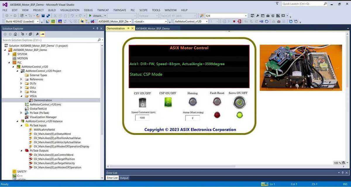 Figure-8.	AX58400 Motor Control TwinCAT PLC Application 