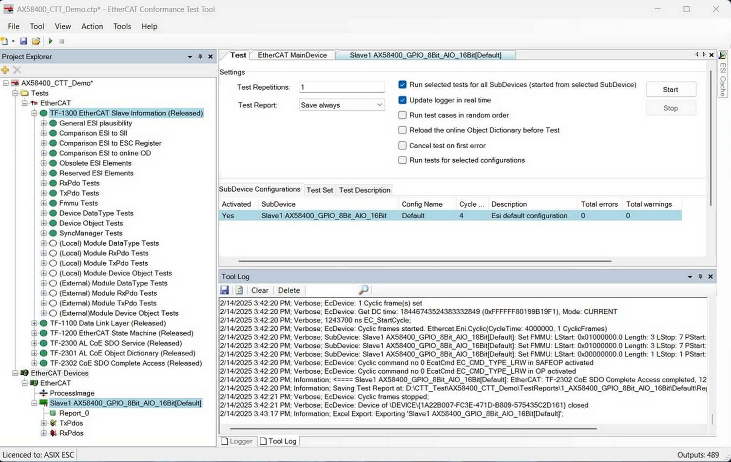 Figure-9.	Beckhoff EtherCAT Conformance Test Tool (CTT) 